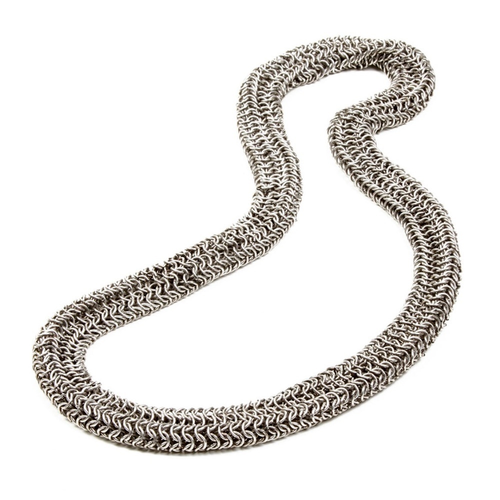 Amrita Singh silver LARGE mesh link necklace NWT - Picture 1 of 3